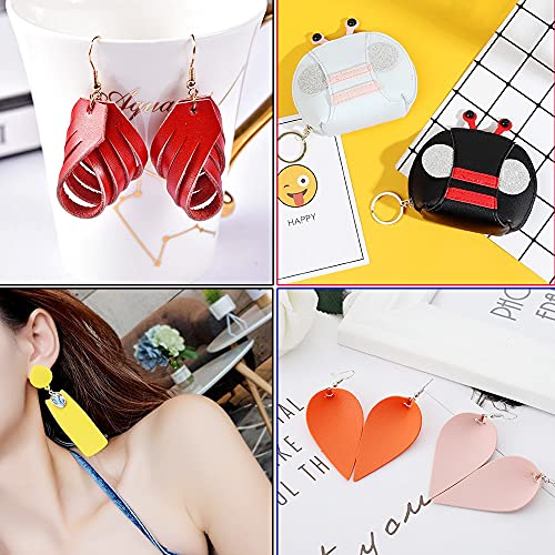 HGUAN Smooth Solid Color Rose Red Faux Leather 12"X53"(30cmX135cm),Faux Leather Sheets Roll Very Suitable for Making Crafts, Leather Earrings, Bows,Sewing (Rose Red) - color: Rose Red