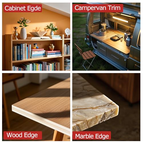 U-Shape Plywood Edge Banding - 1" Edge Protector, Self-Adhesive Trim for Veneer, Furniture, Countertop, Table, Sheet Metal - White, 20Ft - size: 1inch (20Ft)