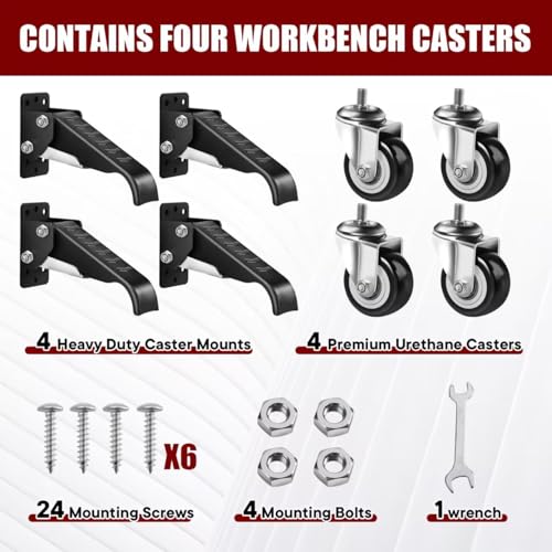 SPACECARE Retractable Workbench Casters Kit, 600 lbs Capacity 4 Pack - style: 600