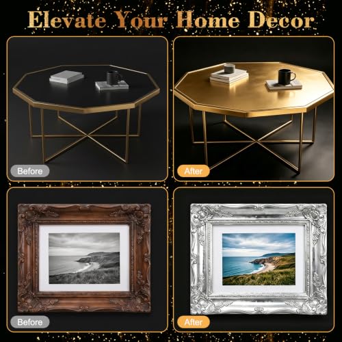 Gold Leaf Adhesive, with 200pcs Gold/Silver/Rose Gold Leaf Sheets