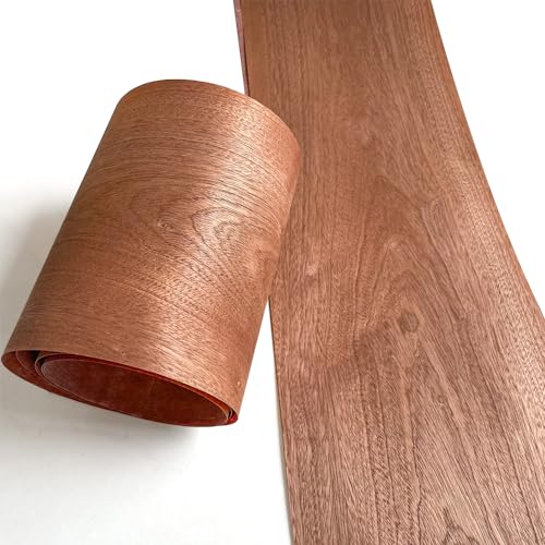 Natural Wood Veneer, Thin Wood Sheets, Refurbished of Furniture/Guitar/Speaker/Automotive Interior, Handmade DIY (Sapele) - color: Sapele / 7.2″ x 94″