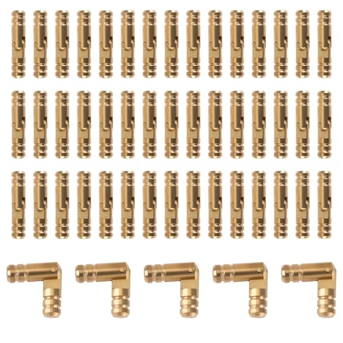 Barrel Hinges for Wooden Boxes, Gold, 0.16 x 0.79 in, 50-Pack - color: 50 Pcs(0.16x0.79)