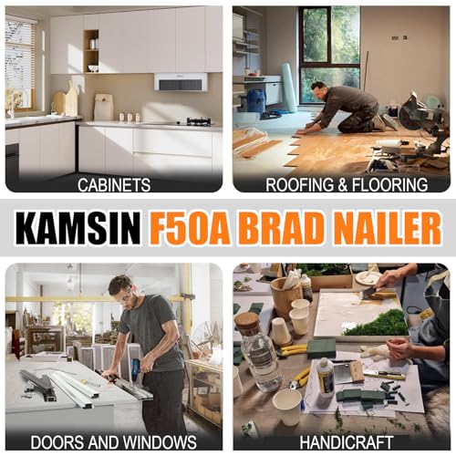F50A Pneumatic Brad Nailer, 18 Gauge Finish Nailer with Safety