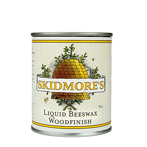 Skidmore's Premium Liquid Beeswax Wood Finish | Natural Non Toxic Formula Will Polish, Condition, Restore Interior Wood | Repair a Scratch, Restores Furniture, Hardwood Floor Restorer | 1 Pint