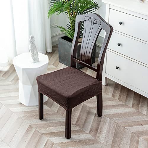 Genina Waterproof Chair Covers for Dining Room,Set of 4,Chocolate - color: Chocolate, size: 4PCS