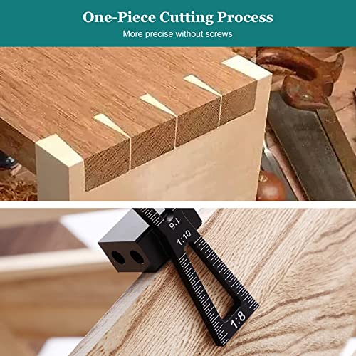 YOSELIN Dovetail Jig Wheel Marking Gauge - Adjustable Precision Wood Scribe Tool with Dual Scale (1/32" & 1mm), Multifunctional Linear & Arc Guide for Woodworking, Carpentry(Black)