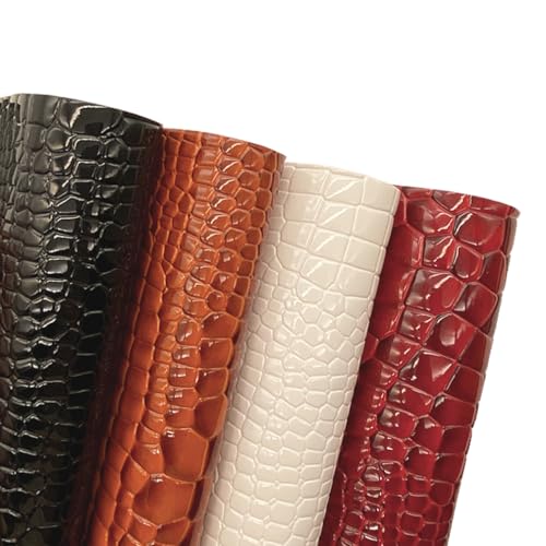 8pcs Glossy Alligator Faux Leather Fabric,8"x12"(20cmx30cm) Bright Embossed Crocodile Textured Bump Synthetic Leather Fabric for Earrings Hair Bows Making and DIY Projects
