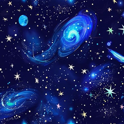 HOMETITUTE Star Galaxy Peel and Stick Wallpaper 118.1x17.7 Inch Vinyl - color: Space Galaxy