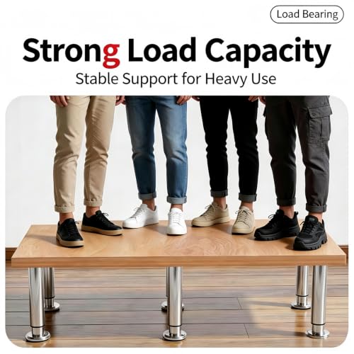 4Pcs Adjustable Silver Metal Furniture Legs 9.64-15.7Inch Cabinet Desk Sofa - color: Silver, size: 9.64"-15.7"-Set of 4