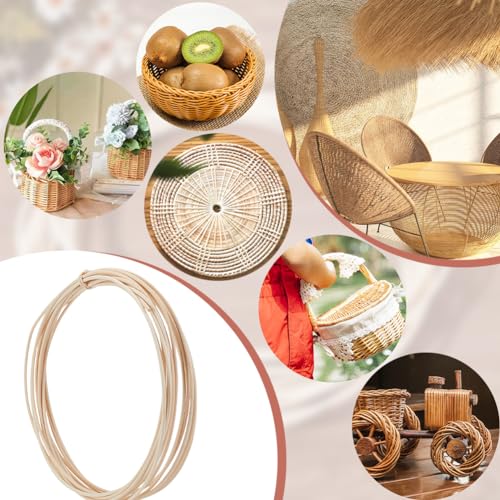 AHANDMAKER Basket Weaving Round Rattan for Basket Furniture Making Chair Weaving Repairing DIY Craft - size: 0.2 Inch
