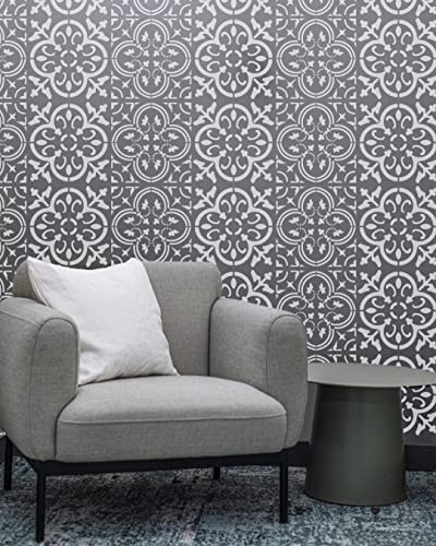 / 4 pcs. 16 x 16 Inches/Tile Stencil Set, Reusable Tile Stencils Set for Painting, Furniture, Floor/Household Paint Wall Stencils (16x16 inches) - size: 16x16 inches