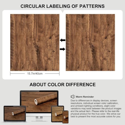 CAX Rustic Oak Contact Paper Wood Peel and Stick Wallpaper Kitchen Counter - color: Rustic Oak, size: 17.3" x 78"