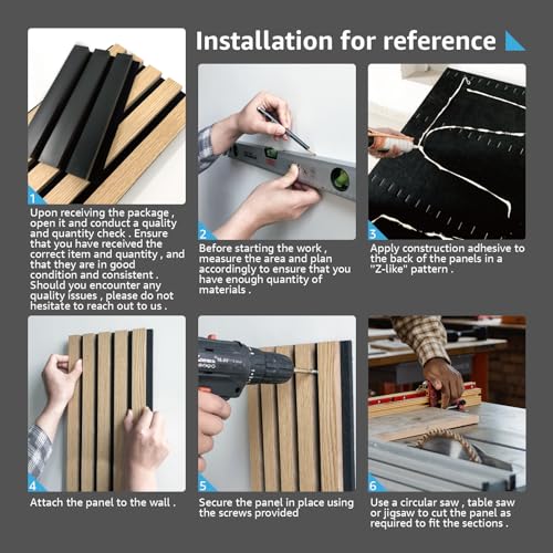 Art3d 4-Pack Fluted Acoustic Wood Slat Wall Panel, 47.2 x 23.6 Inch, Walnut - color: Walnut, size: 4pcs - 47.2*23.6in.