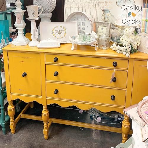 Chalky Chicks Bees Knees 4 Fl Oz Chalk Paint for Furniture All in One - color: Bees Knees (Yellow), size: 4 Fl Oz (Pack of 1)