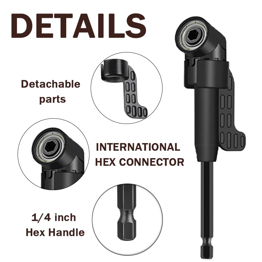 37Pcs Flexible Drill Bit Extension right angle drill attachment Include 90 degree Bits drill attachment Hex Shank 105° Right Angle Drill Attachment Short Screwdriver Rotatable Socket Adapter - color: 37pcs