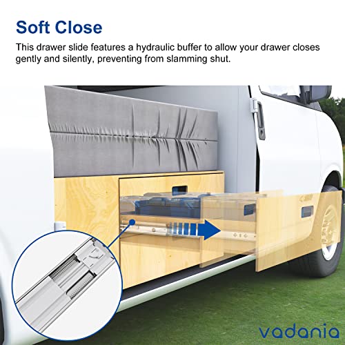 VADANIA #K53 12" Soft Close Heavy Duty Drawer Slides - color: #K53 - Soft Close, size: 12 Inch