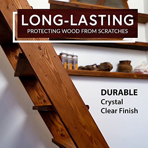 SamaN Interior Water Based Varnish with Aluminum Oxide – Crystal Clear Wood Finish – Satin Finish – 160-031-1L – 1 Quart / 946 ml