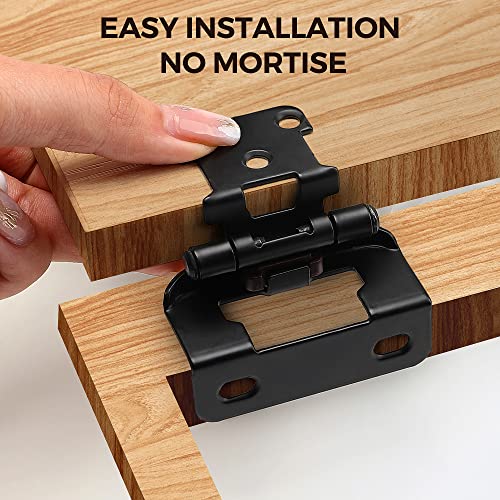 Ravinte Black Kitchen Cabinet Hinges, Semi Wrap 1/2 Inch Overlay, 10 Pack - size: Semi Wrap 1/2 inch