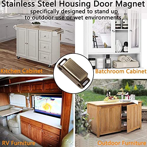 Kitchen Cabinet Magnets Closure CBRIVE 6 Pack Cabinet Magnetic Catch Cupboard Door Magnets Heavy Duty 15 lbs Metal RV Drawer Latch Closet Closing Stainless Steel Shutter Hardware Closer-Bronze - size: 6 Pack