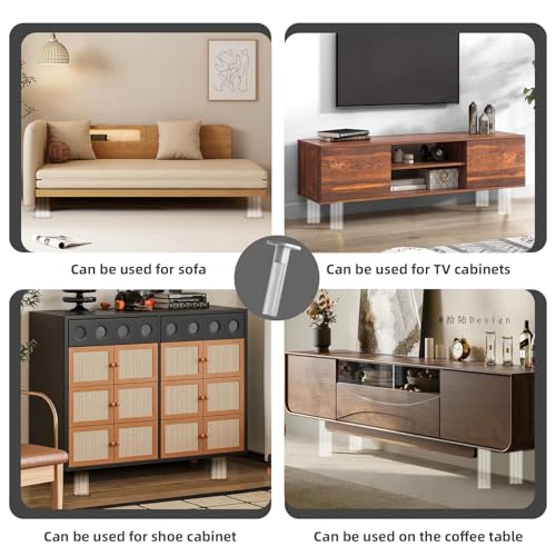 Acrylic Furniture Legs Sofa Legs Four Suits Transparent Furniture feet can be Used in Sofas, cabinets, Tables and Other Scenes,8cm, About 3.15 inches. - size: yakeli8cm