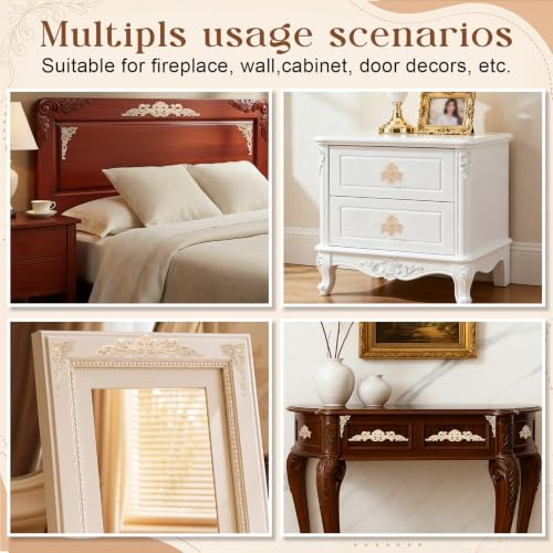 Croblissful 8 Pcs Wood Appliques and Onlays, Rustic Style, Large Size - size: Large Size, style: Rustic Style