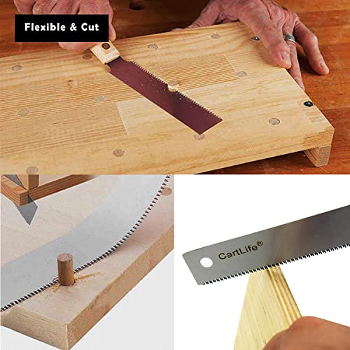Small Hand Saw, Japanese Woodworking Flush Cut with Wooden Handle,Flexible Blade,17TPI Pull Saw Tool for Carpentry, DIY Projects,Precision Cutting for Hardwood & Softwood