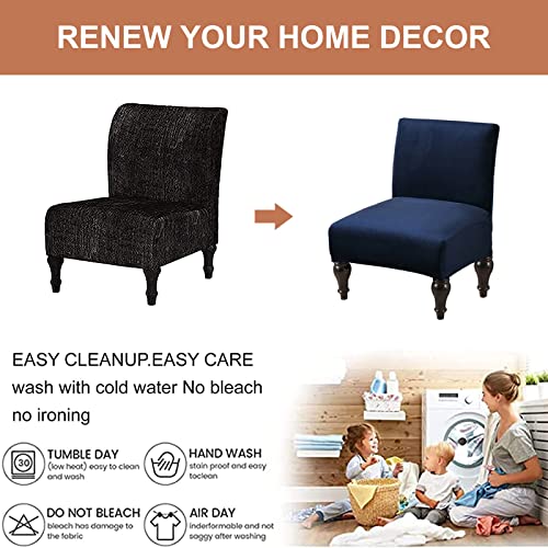 Eco-Ancheng Armless Chair Slipcover - Removable, Washable, Printed Accent Chairs for Living & Dining Room - color: A27