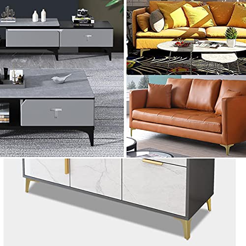 Metal Sofa Legs Furniture Replacement Leg Golden Sofa Feet Heavy Duty Triangle Cabinet Feet Set of 4 (White 6 Inch) - size: White 6 Inch