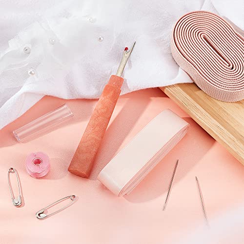 SUPERFINDINGS Pointe Shoe Professional Stitch and Sewing Kit Including Satin Ribbon, 2m Rubber Cord, 45m Sewing Thread, 2pc Leather Sewing Stitching Needle, 1pc Thread Cutter and Others