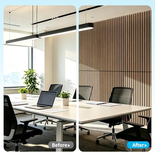 Art3d 47 x 23.6 Inch Acoustic Wood Slat Wall Panel, 4-Pack, Deep Walnut - color: Deep Walnut, size: 23.6" x 47"