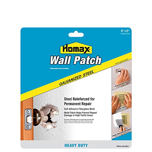 Homax Heavy Duty Wall Patch, Galvanized Steel, 6"x6" - size: 6x6 in., style: Heavy Duty Steel