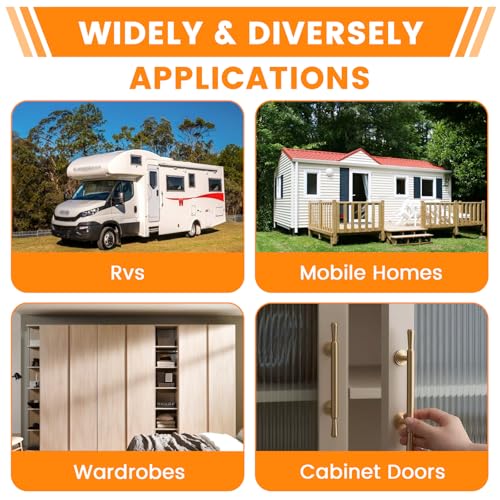 6 Set Mobile Home Cabinet Door Catch, Cupboard Closet Double Post Roller