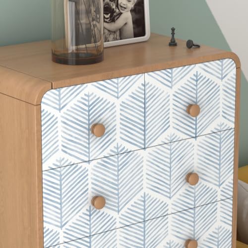Geometric Peel and Stick Wallpaper Boho Contact Paper Vinyl 17.3''×591'' - color: Blue, size: 17.3" x 591"