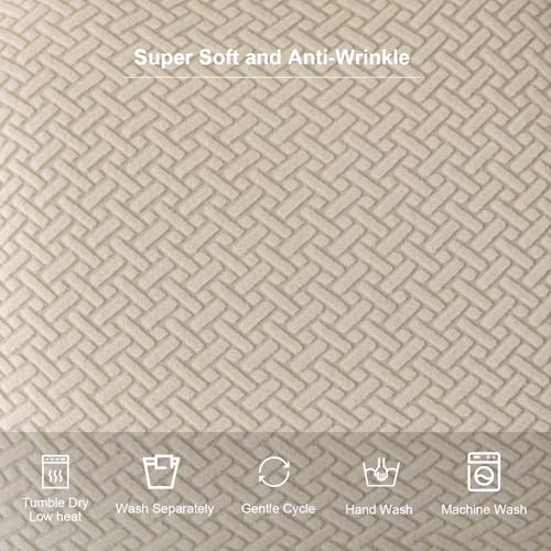 Genina Seat Covers for Dining Room Washable Chair Seat Slipcovers Set of 6 - color: Beige, size: 16-20in Not waterproof