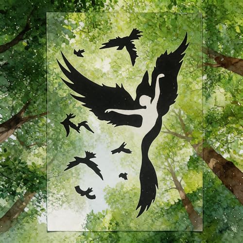 TIAMECH A4 Reusable Phoenix Flying Birds Stencil for Painting - style: Phoenix Flying Birds