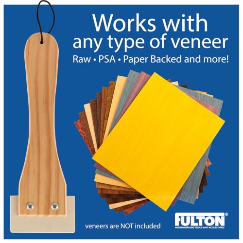 Fulton Veneer Scraper with Beveled Edges and Hardwood Handle for Applying