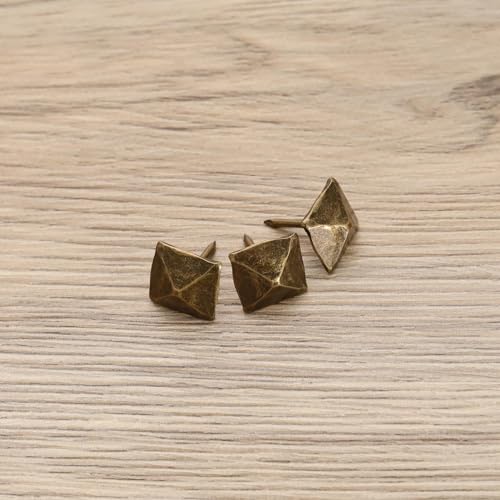 The Lord of the Tools 40PCS Upholstery Nails Tacks Cyan Bronze Furniture Decorative Square Rivet Studs Pins Metal Staples Fasteners for Sofa Bed Wooden Door Decor