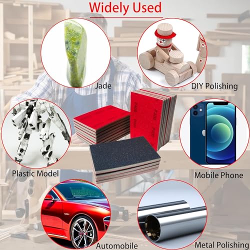 20 PCS 400-3000 Grit Sanding Sponge, 3 x 4 Inch Ultra Fine Soft Foam Sanding Sponge Hand Sanding Block Sandpaper for 1/8" Palm Pneumatic Sheet Sander Work for Automotive Metal Wood Furniture Polishing - style: 20 Pack Assorted