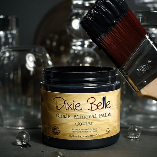 Dixie Belle Paint Company Chalk Mineral Paint - Caviar (8oz) - color: Caviar, size: 8 Fl Oz (Pack of 1)