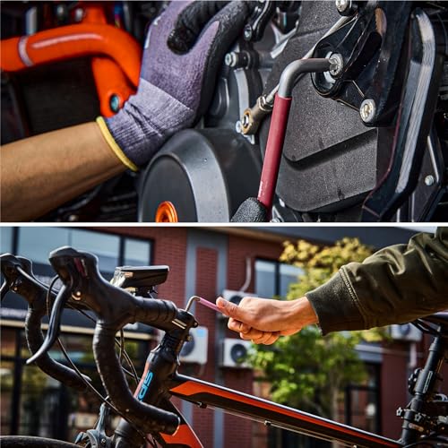 Sae Allen Wrenches Sets 13pcs, Extra Long Arm Allen Key Set with Ball End, Crafted Hex Key Set with Color Coded Sleeves, Unique Patented Holder Design for Magnetizing and Demagnetizing - size: 13PCS (SAE)