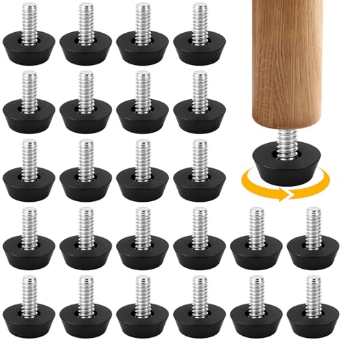 24PCS M8 Thread Furniture Levelers Screw in Adjustable Leveling Feet for Chair Table Cabinet Legs YY028-m8 - size: M8