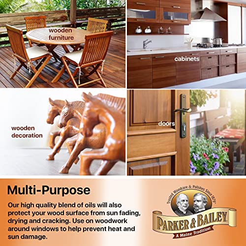 Parker & Bailey Orange Oil Polish, Natural Orange Scented Furniture Cleaner & Wood Table Cleaner, Cleans, Renews & Restores a Finish for Wood, Protects from Drying or Cracking, Shiny Finish, 16 oz - style: Orange