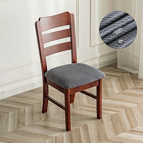 Genina Waterproof Seat Covers for Dining Room Chair Cover Set of 6 - color: Dark Gray, size: 15-19in Waterproof