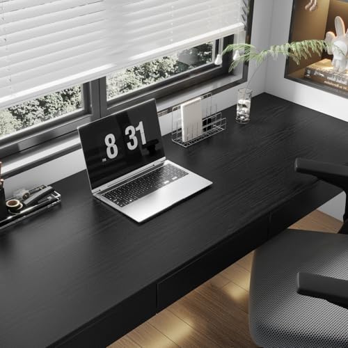 Abyssaly Black Wood Contact Paper Peel and Stick Wallpaper for Cabinets - color: Black, size: 35.6" x 118"