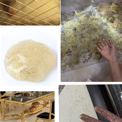BLWAFY Imitation Gold Leaf Sheets, 6.3 x 6.3 inches, 100 Pieces, Metallic Gold, for DIY Art Projects and Crafts (100)