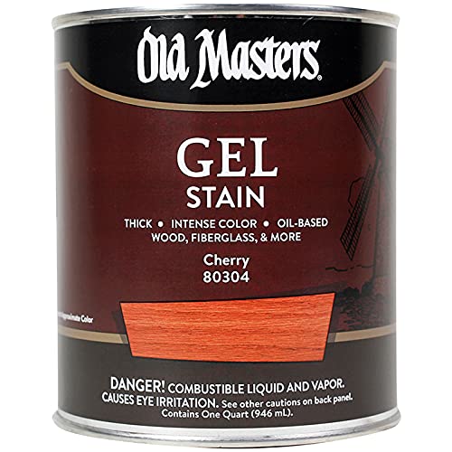 4-Pack of 1 qt Old Masters 80304 Cherry Gel Stain Oil-Based Stain - color: Cherry, size: 1 Quart (Single)