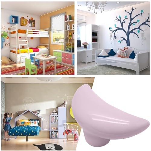 2pcs Ceramic Moon Light Pink Drawer Knobs for Kids - color: Light Pink + Moon Shape, size: 2 Pack