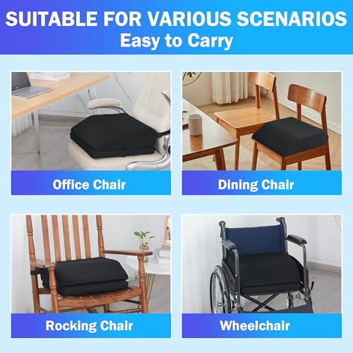 ROYALAY Adjustable Hip Cushion Post Surgery, Memory Foam Hip Replacement Recovery Aids with Strap and Anti-Slip Bottom, Chair Cushion for Long Sitting