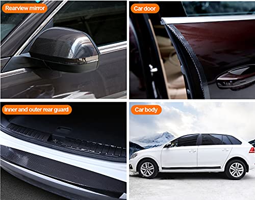 LZLRUN 3D Black Carbon Fiber Car Vinyl Wrap Self-Adhesive Film 2" x 30ft - color: Black, size: 2inch x 30ft