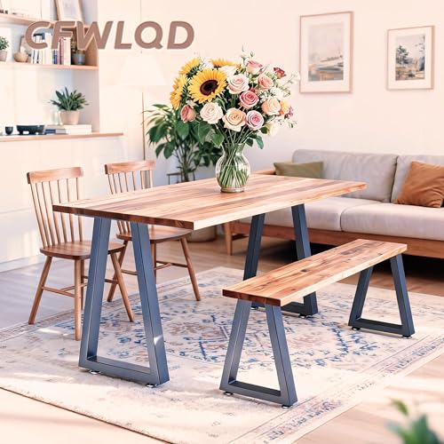 28 Inch Metal Table Desk Legs Trapezoid, Heavy Duty Industrial Steel Dinning Table Leg, Kitchen Table Base, Workstation, Adjustable Feet Included (Black) - color: Trapezoid, size: 28 IN